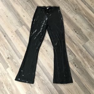 Vintage Y2K Bebe Black Sequin Pants | Size M | Full Sequin Fitted